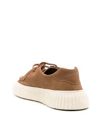 Мужские табачные кожаные низкие кеды от OSKLEN