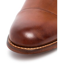 Табачные кожаные оксфорды от Grenson