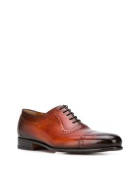 Табачные кожаные оксфорды от Santoni