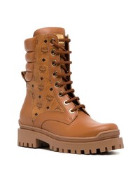 Мужские табачные кожаные повседневные ботинки от MCM