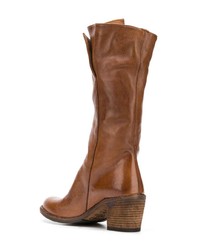 Табачные кожаные полусапоги от Officine Creative