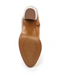 Табачные кожаные полусапоги от Topshop