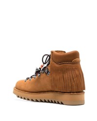 Мужские табачные кожаные рабочие ботинки от Alanui