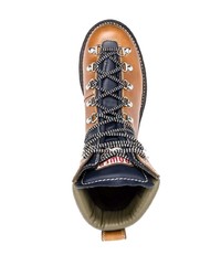 Мужские табачные кожаные рабочие ботинки от DSQUARED2