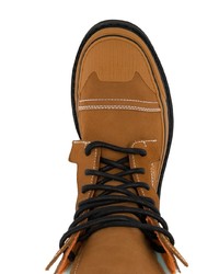 Мужские табачные кожаные рабочие ботинки от Diesel