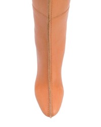 Табачные кожаные сапоги от Jil Sander Navy