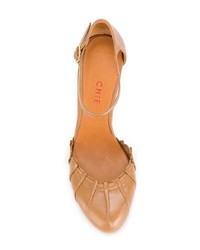 Табачные кожаные туфли от Chie Mihara