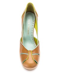 Табачные кожаные туфли от Sarah Chofakian