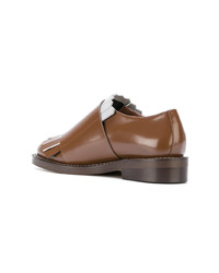 Табачные кожаные туфли от Marni