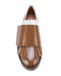 Табачные кожаные туфли от Marni