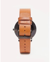 Мужские табачные кожаные часы от Skagen