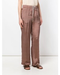 Табачные широкие брюки от Peserico