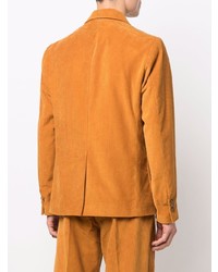 Мужской табачный вельветовый двубортный пиджак от Baracuta