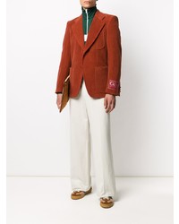 Мужской табачный вельветовый пиджак от Gucci