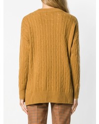 Женский табачный вязаный свитер от N.Peal