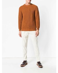 Мужской табачный вязаный свитер от Batoner