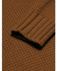 Мужской табачный вязаный свитер от Prada