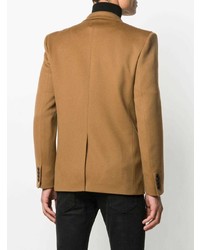 Мужской табачный двубортный пиджак от Saint Laurent