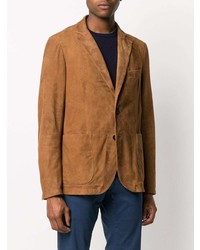 Мужской табачный замшевый пиджак от Tagliatore