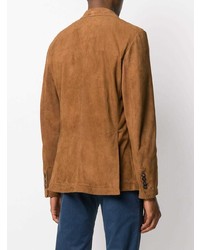 Мужской табачный замшевый пиджак от Tagliatore