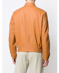 Мужской табачный кожаный бомбер от Loewe