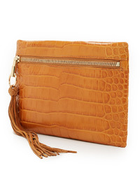 Табачный кожаный клатч от Elizabeth and James