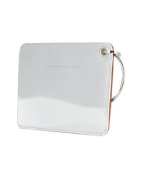 Табачный кожаный клатч от MM6 MAISON MARGIELA