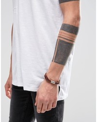 Мужской табачный кожаный плетеный браслет от Reclaimed Vintage