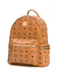 Женский табачный кожаный рюкзак с принтом от MCM