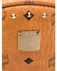 Женский табачный кожаный рюкзак с принтом от MCM