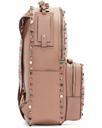 Женский табачный кожаный рюкзак от Valentino