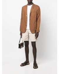 Мужской табачный льняной пиджак от Aspesi