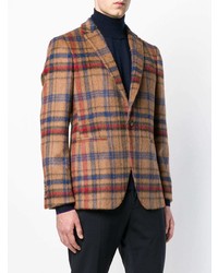 Мужской табачный пиджак в шотландскую клетку от Etro
