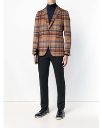 Мужской табачный пиджак в шотландскую клетку от Etro