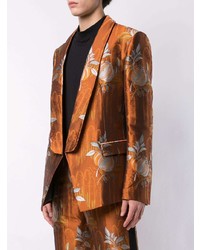 Мужской табачный пиджак с принтом от Triple RR