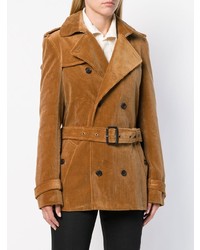 Женский табачный плащ от Saint Laurent