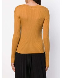 Женский табачный свитер с v-образным вырезом от Enfold