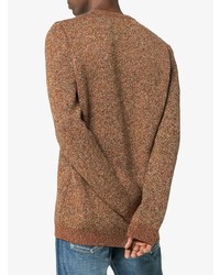 Мужской табачный свитер с круглым вырезом с принтом от Gucci