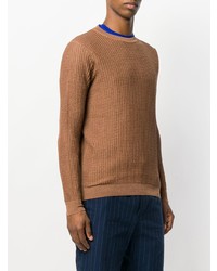 Мужской табачный свитер с круглым вырезом от Nuur
