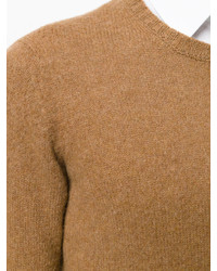 Мужской табачный свитер с круглым вырезом от Zanone