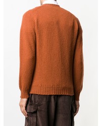 Мужской табачный свитер с круглым вырезом от E. Tautz