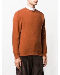 Мужской табачный свитер с круглым вырезом от E. Tautz