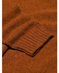 Мужской табачный свитер с круглым вырезом от Prada