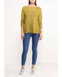 Женский табачный свитер с круглым вырезом от Sisley