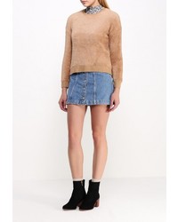 Женский табачный свитер с круглым вырезом от Topshop