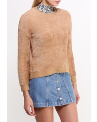 Женский табачный свитер с круглым вырезом от Topshop