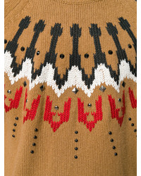 Мужской табачный свитер с принтом от Laneus