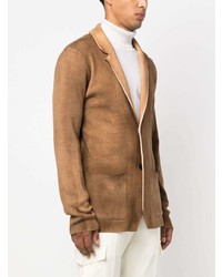 Мужской табачный шерстяной пиджак от Roberto Collina