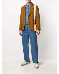 Мужской табачный шерстяной пиджак от Ami Paris