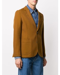Мужской табачный шерстяной пиджак от Ami Paris